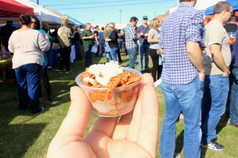 Chorizo and wild boar sopes made with Saint Arnold Santo won the second place trophy.