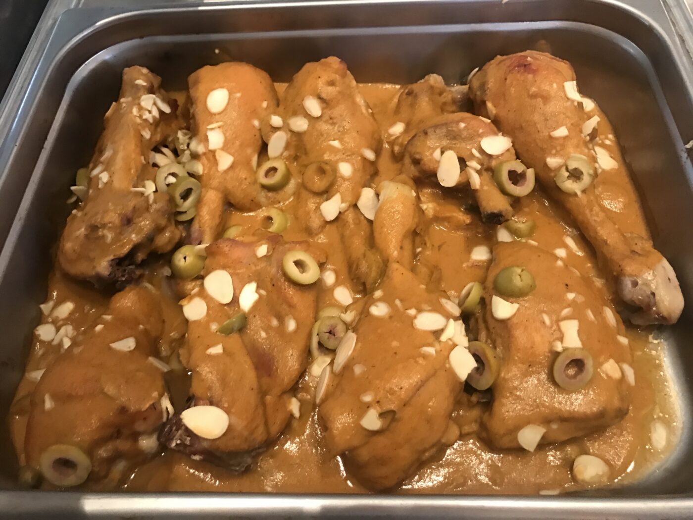 Mole almendrado (made with almonds and olives), is particularly rich over meltingly tender chicken legs.