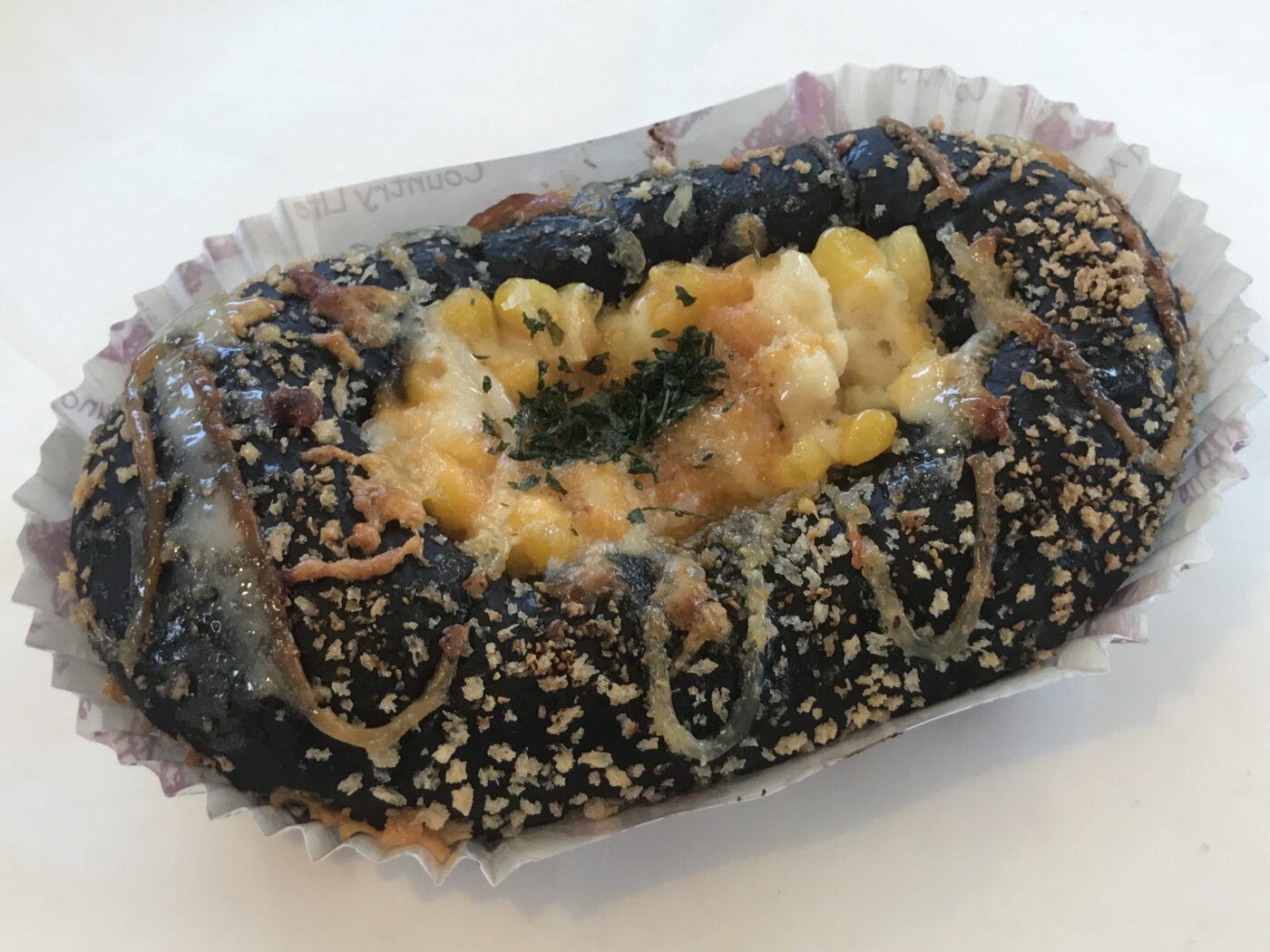 Another Japanese-style squid ink pastry, the Squid Ink Corn Chicken tells you just what to expect. There's cheese and bread crumbs, too.