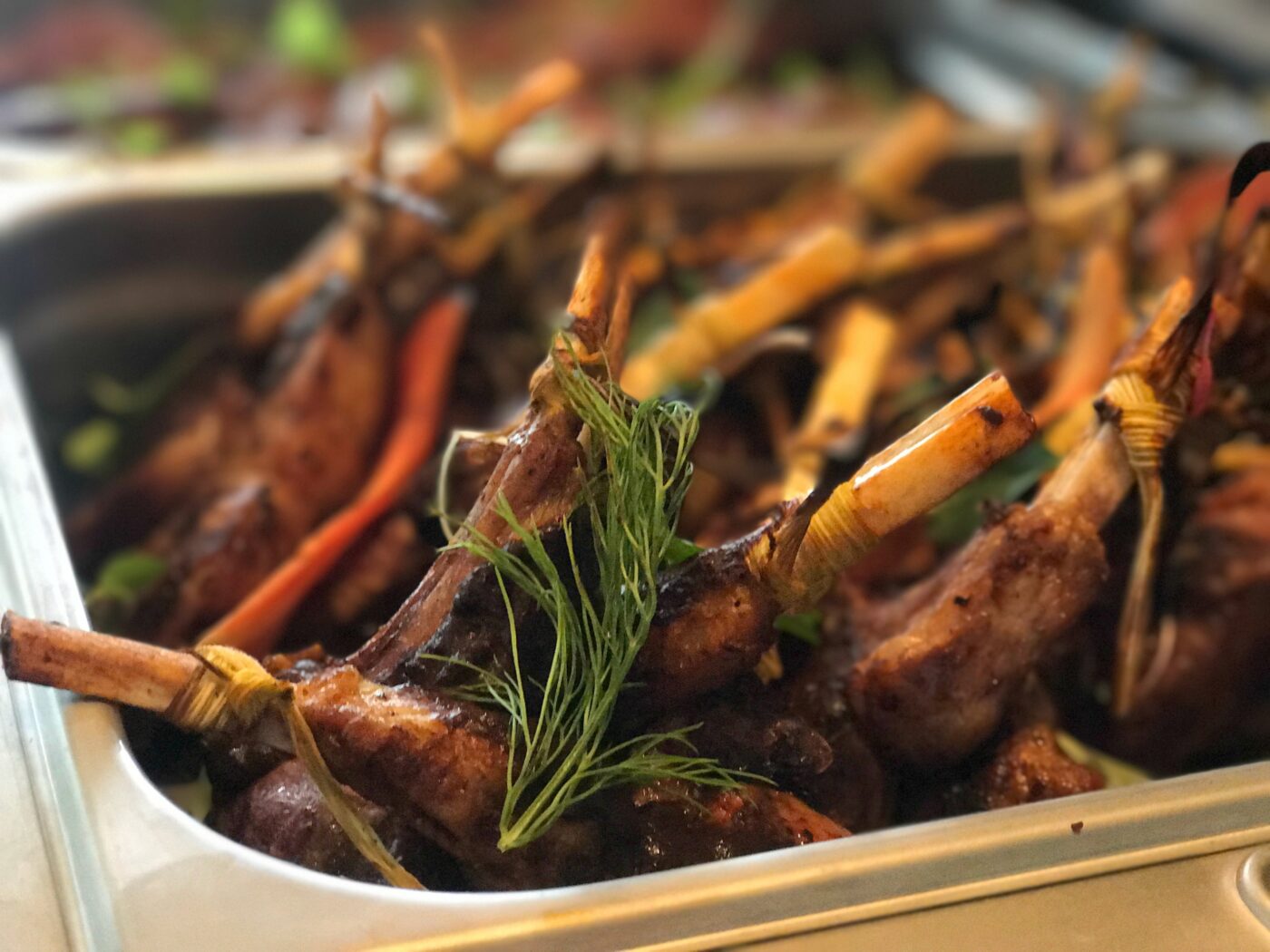 Double-cut lamb chops in pasilla mole are among the bountiful meat dishes, along with a wonderful suckling-pig-and-pineapple stew and finely sliced chunks of brisket.