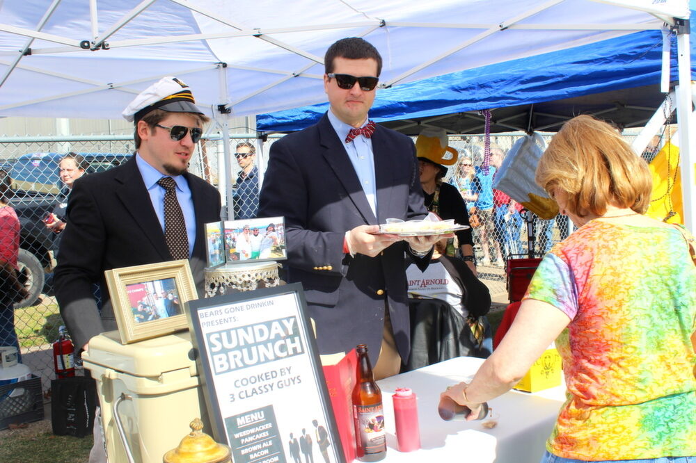 These Classy Guys served a brunch of beer pancakes with bacon and Saint Arnold Pumpkinator syrup.