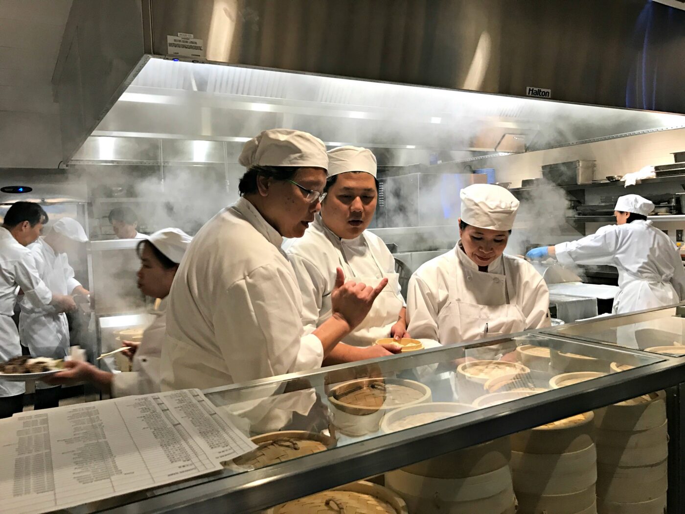 Hakkasan executive chef Ho Chee Boon is hard at work teaching his complex recipes to the Houston kitchen staff.
