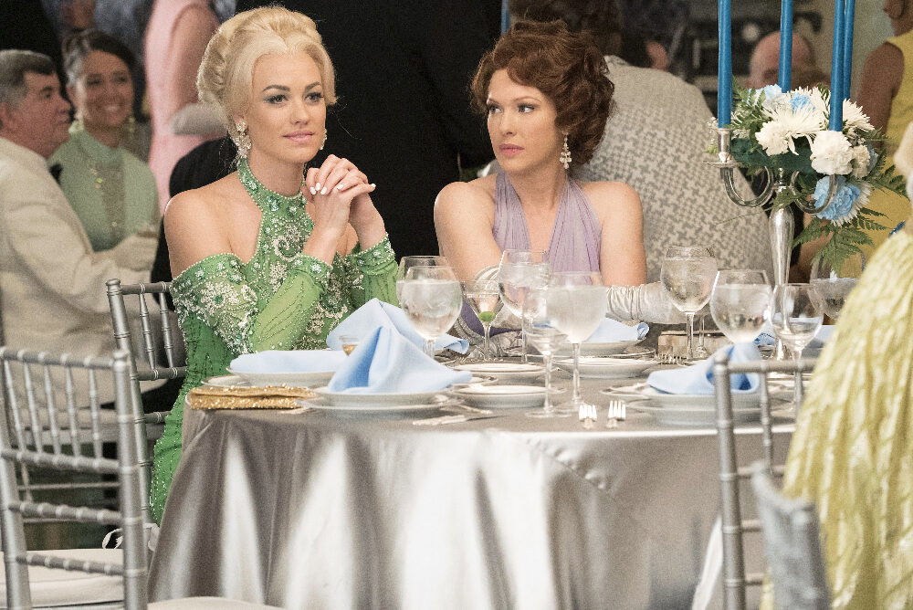 Rene continues to dazzle in green, and despite the dress and about 10 lbs of hair, she and Scott are separated but remain friends. When Rene is later offered a job hosting a women's television show, she throws out the script about baking pies and talks about birth control, holding up a diaphragm on television. Is this real? Did that really happen? God, I hope so. Rene is my spirit animal.