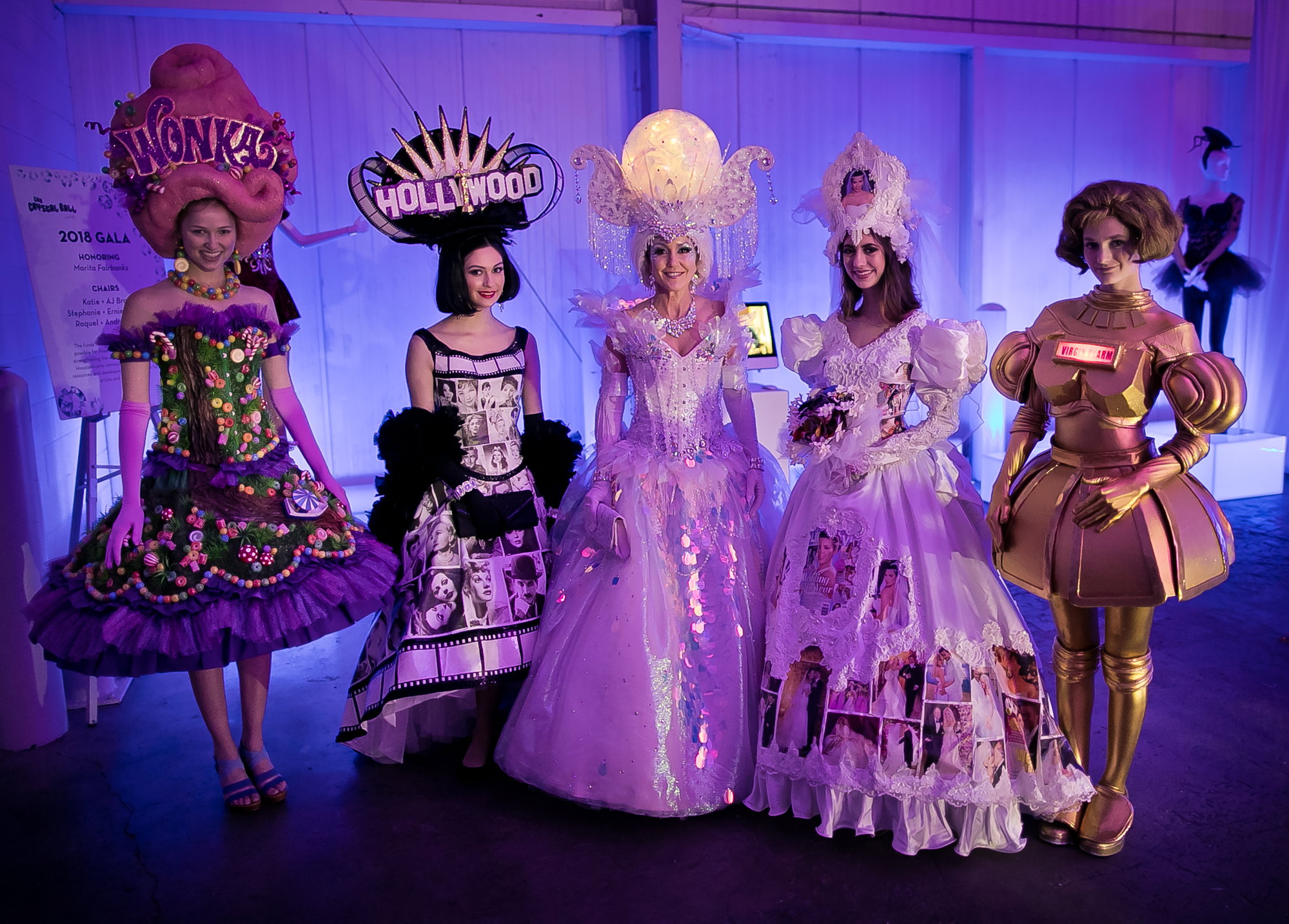 Marita Fairbanks, center, with Neal Hamil Agency models dressed in Fairbanks' past costumes