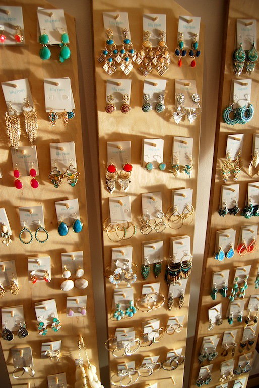 An array of earrings
