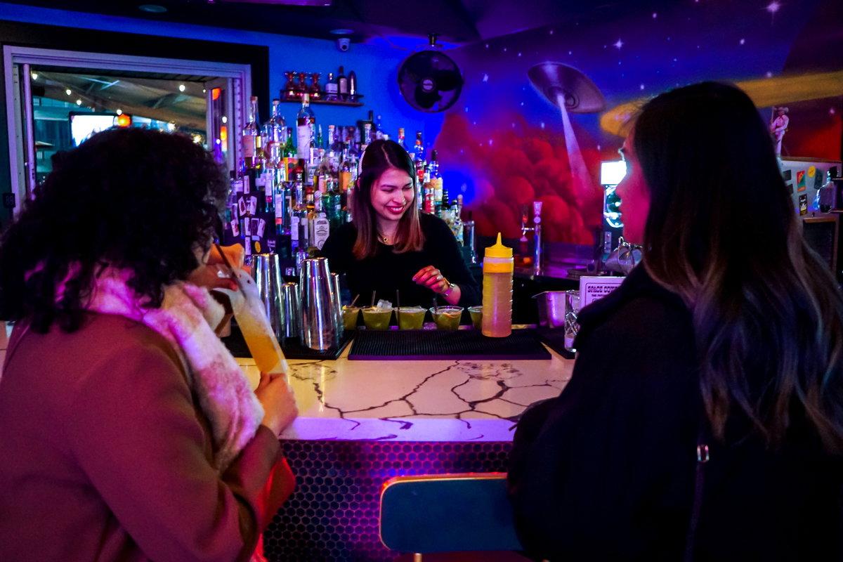 Space Cowboy Hotel Bar located inside The Heights House Hotel provided beer, mixed drinks, and cocktails.