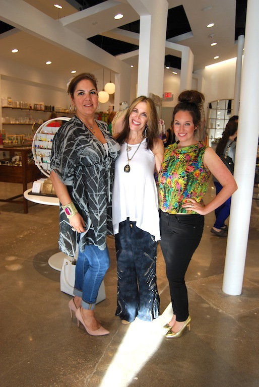 Azuz boutique co-owner Jacki Cosgrove, Nina Gutierrez-Garcia, and Azuz boutique co-owner Penny Packer
